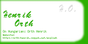 henrik orth business card